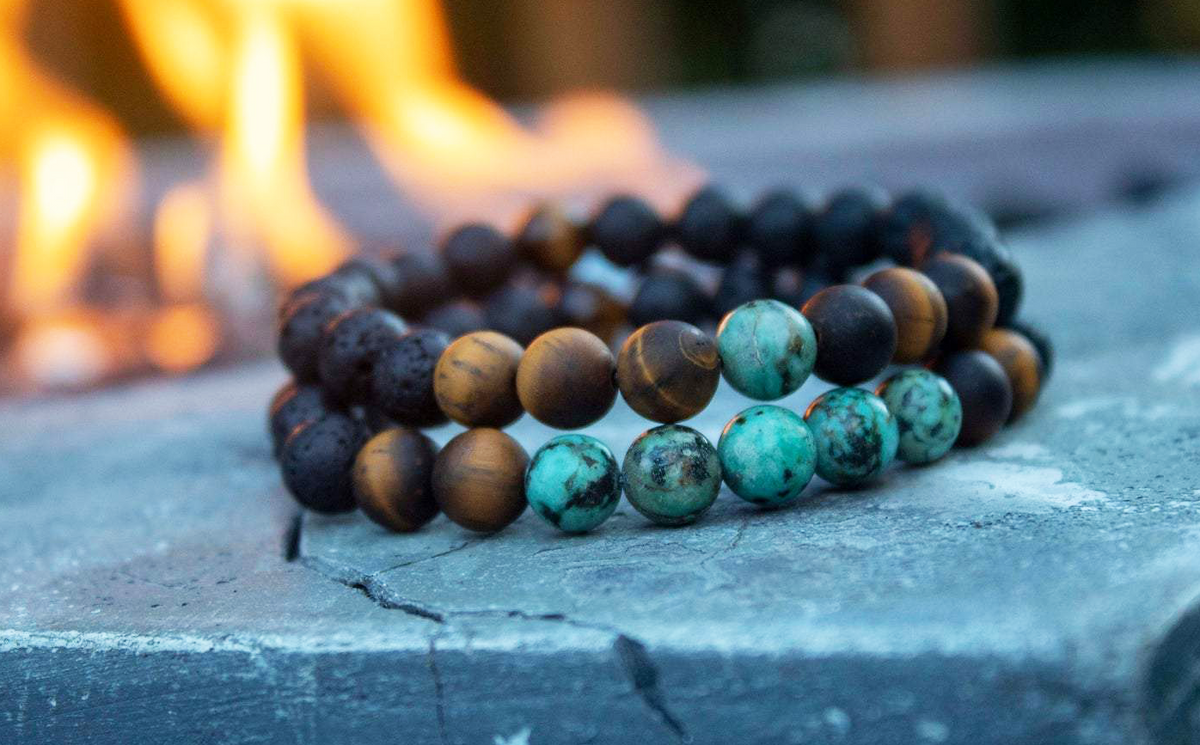 Stunning Natural Lava Rock Bracelet with Blue Tiger Eye Beads – Aloha Maui  Gifts